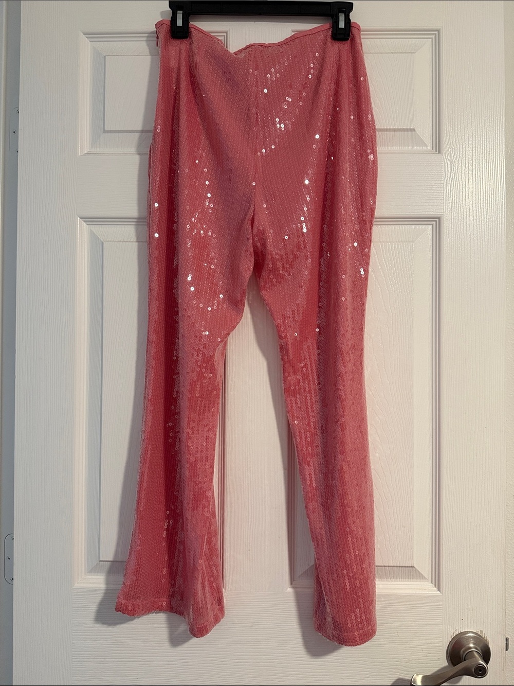 Kimchi Blue Pink Sequin Flare Pants - Picture 5 of 5